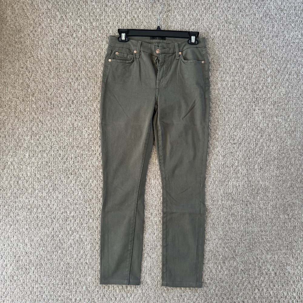 7 For All Mankind Luxe Performance Plus in Slimmy Jeans Olive Green - 26